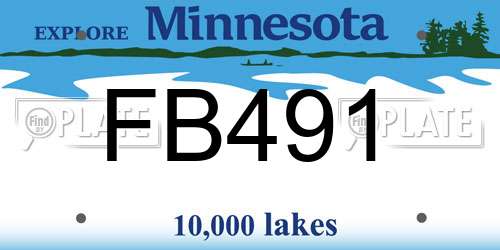 FB491 Minnesota License Plate