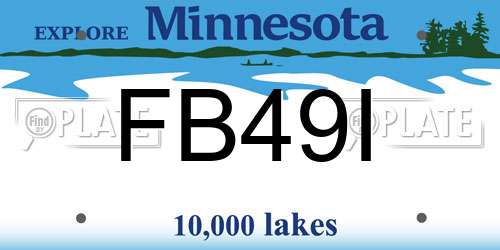 FB49I Minnesota License Plate