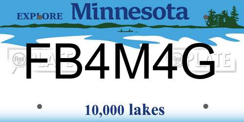 FB4M4G Minnesota License Plate