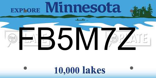 FB5M7Z Minnesota License Plate