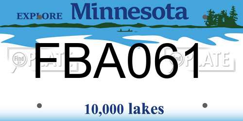 FBA061 Minnesota License Plate