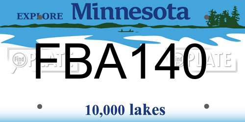 FBA140 Minnesota License Plate