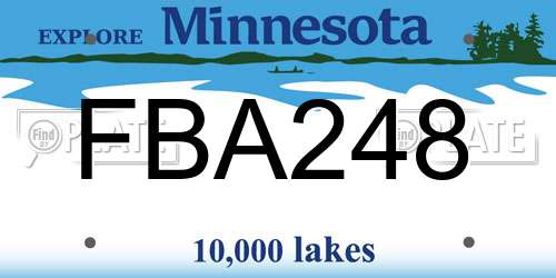 FBA248 Minnesota License Plate