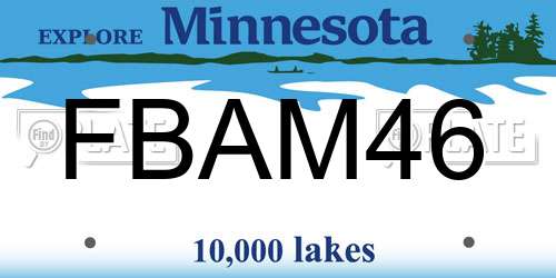 FBAM46 Minnesota License Plate