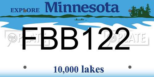 FBB122 Minnesota License Plate