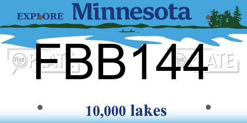 FBB144 Minnesota License Plate