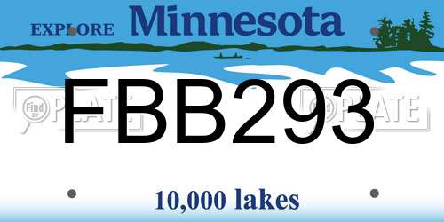 FBB293 Minnesota License Plate
