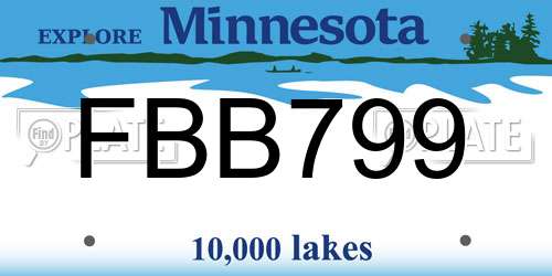 FBB799 Minnesota License Plate