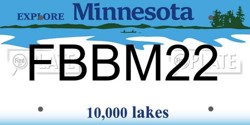 FBBM22 Minnesota License Plate