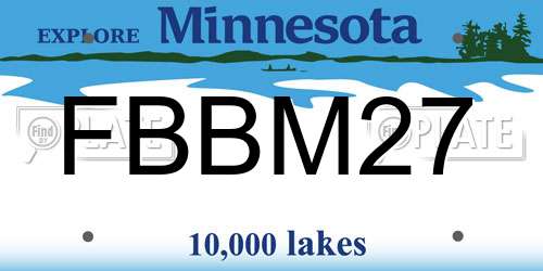 FBBM27 Minnesota License Plate