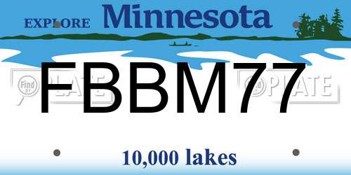 FBBM77 Minnesota License Plate