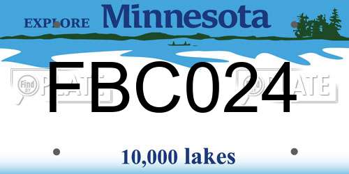 FBC024 Minnesota License Plate