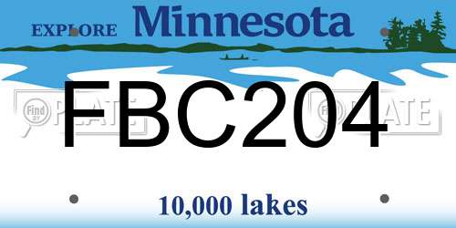 FBC204 Minnesota License Plate