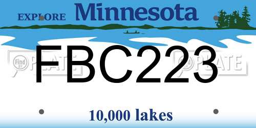 FBC223 Minnesota License Plate