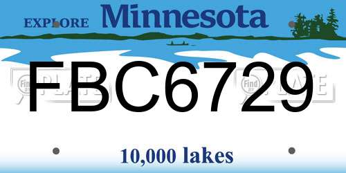 FBC6729 Minnesota License Plate