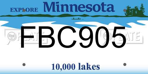 FBC905 Minnesota License Plate