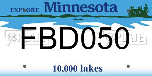 FBD050 Minnesota License Plate