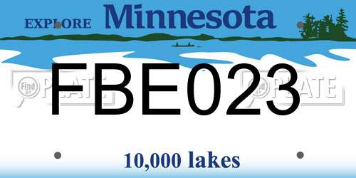 FBE023 Minnesota License Plate