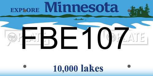 FBE107 Minnesota License Plate