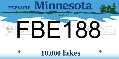 FBE188 Minnesota License Plate