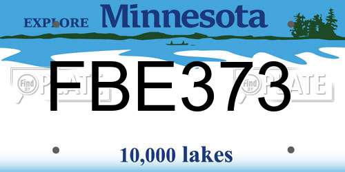 FBE373 Minnesota License Plate