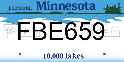 FBE659 Minnesota License Plate