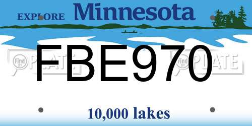 FBE970 Minnesota License Plate