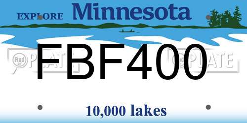FBF400 Minnesota License Plate