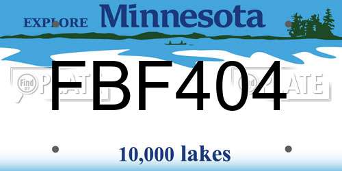 FBF404 Minnesota License Plate