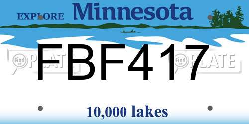FBF417 Minnesota License Plate
