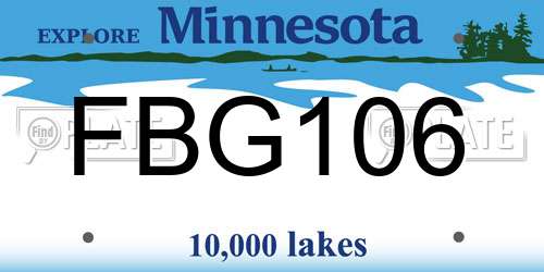 FBG106 Minnesota License Plate
