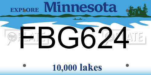 FBG624 Minnesota License Plate