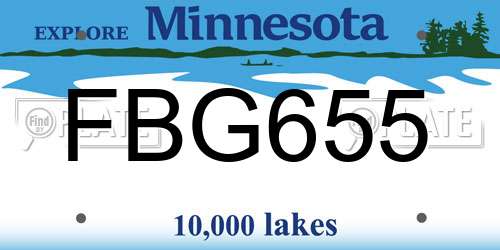 FBG655 Minnesota License Plate