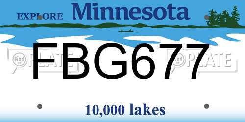 FBG677 Minnesota License Plate