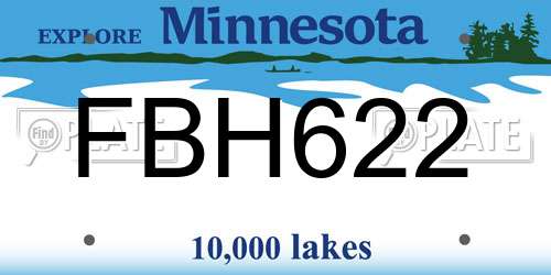 FBH622 Minnesota License Plate