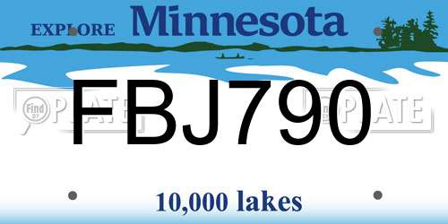 FBJ790 Minnesota License Plate