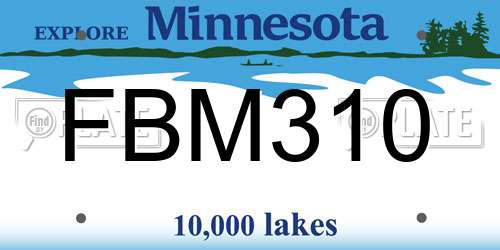 FBM310 Minnesota License Plate