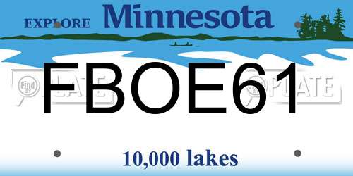 FBOE61 Minnesota License Plate