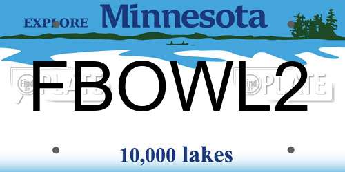 FBOWL2 Minnesota License Plate
