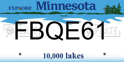 FBQE61 Minnesota License Plate