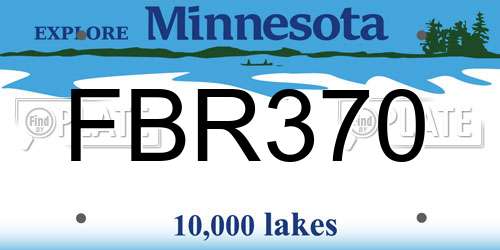 FBR370 Minnesota License Plate