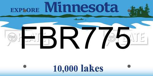FBR775 Minnesota License Plate