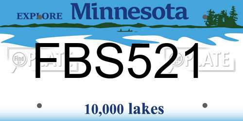 FBS521 Minnesota License Plate