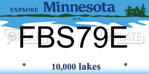 FBS79E Minnesota License Plate