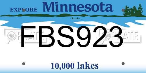 FBS923 Minnesota License Plate