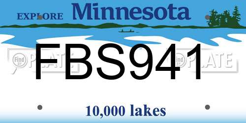 FBS941 Minnesota License Plate