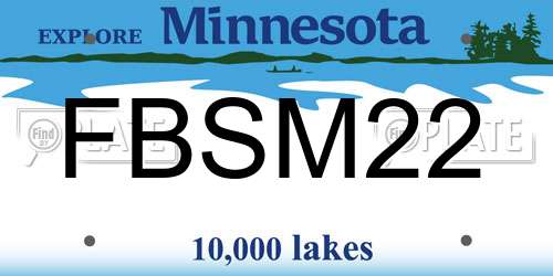 FBSM22 Minnesota License Plate