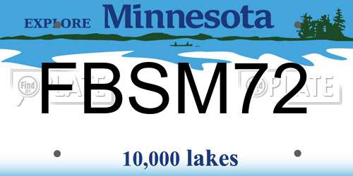 FBSM72 Minnesota License Plate