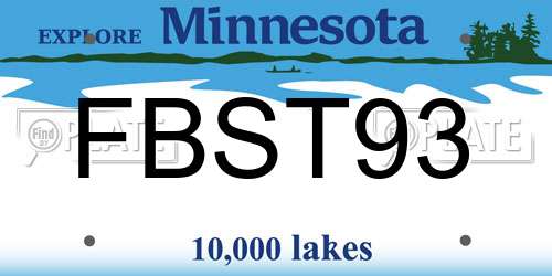 FBST93 Minnesota License Plate