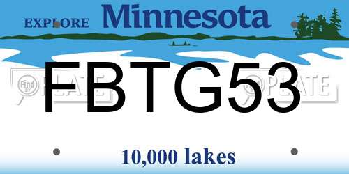 FBTG53 Minnesota License Plate
